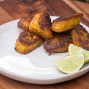 crispy spiced plantains and lime