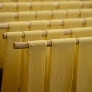 fresh pasta on drying rack